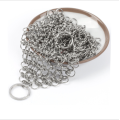 Stainless steel metal ring mesh chainmail scrubber cast iron cleaner for kitchen
